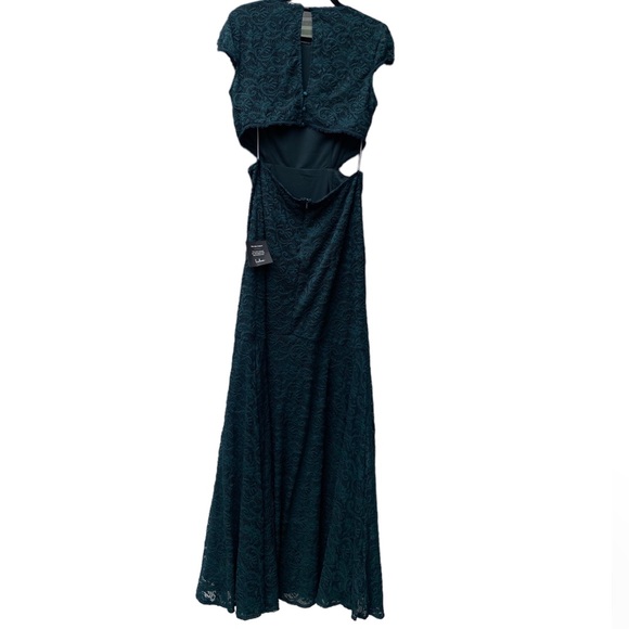 NWT Lovely Allure Dark Teal Lace Short Sleeve Maxi Dress - Picture 8 of 9